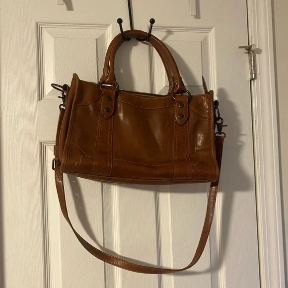 Frye Cognac Melissa zip leather satchel - Picture 11 of 11
